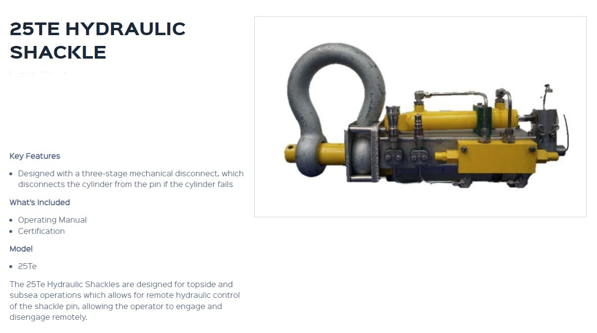 2 x 25te Hydraulic Shackles