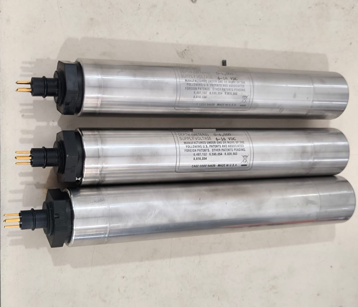 3 x Paroscientific Digiquartz Depth Sensors