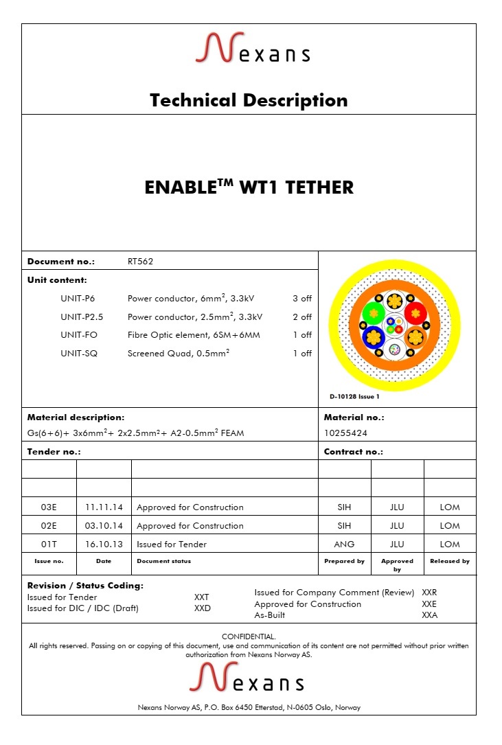 Nexans RT562-TD-03E Tether